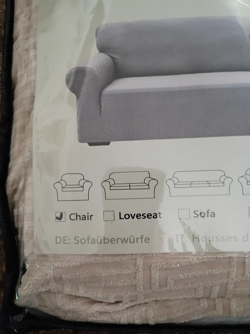 Xineage Beige Sofa Slipcover - Chair Size